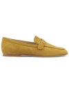 Gold-Plated T Logo Suede Loafers Camel Brown - TOD'S - BALAAN 3