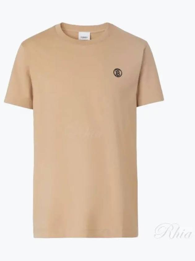 TB Monogram Embroidered Short Sleeve T-Shirt Beige - BURBERRY - BALAAN 2