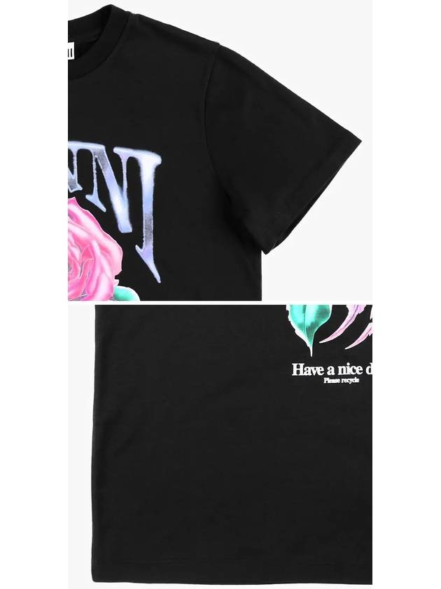 Basic Rose Relax Jersey Short Sleeve T-Shirt Black - GANNI - BALAAN 4