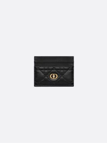 Dior Jolie Freesia Cannage Lambskin Card Wallet Black - DIOR - BALAAN 1