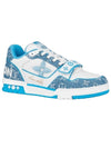 LV Monogram Trainer Low Top Sneakers Blue - LOUIS VUITTON - BALAAN 1