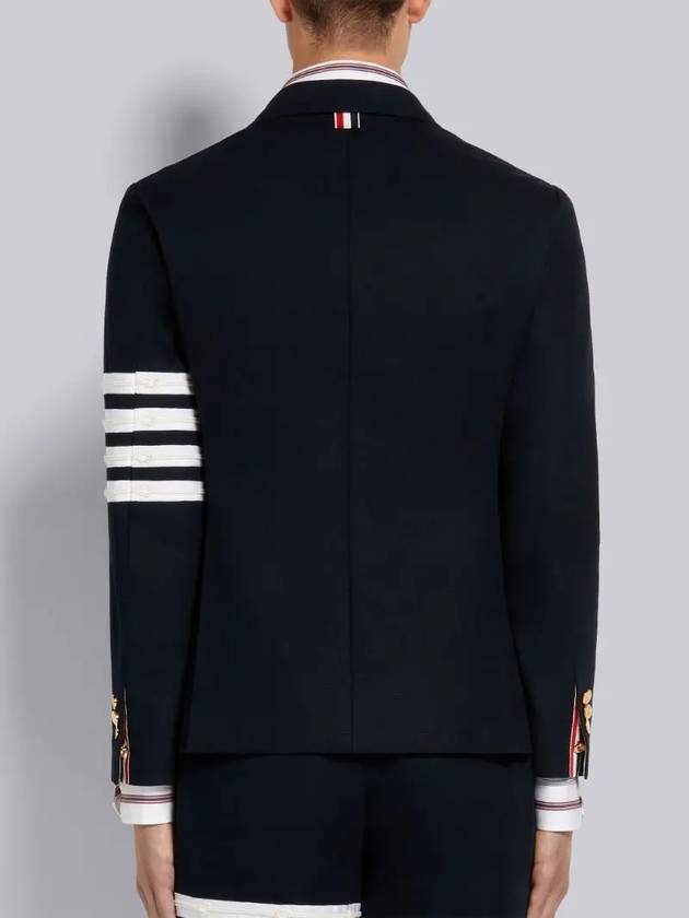 Men's Diagonal Armband Cotton Single Blazer Jacket Navy - THOM BROWNE - BALAAN 7