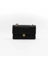 Classic medium flap bag caviar gold champagne shoulder black A01112 - CHANEL - BALAAN 1