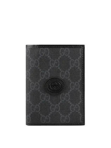 Gucci 760188 92TCF 1000 Interlocking Card Wallet Black 1042879 - MIU MIU - BALAAN 1