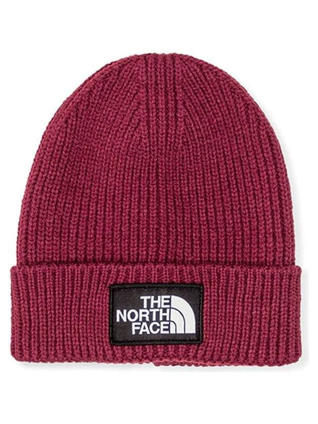 TNF Logo Box Cuffed Beanie Purple - THE NORTH FACE - BALAAN 1