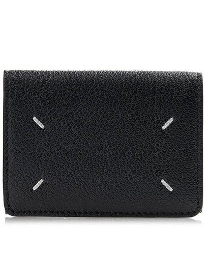 Snap Button Leather Half Wallet Black - MAISON MARGIELA - BALAAN 2