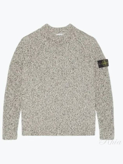 Compass Badge Cotton Knit Top Melange White - STONE ISLAND - BALAAN 2