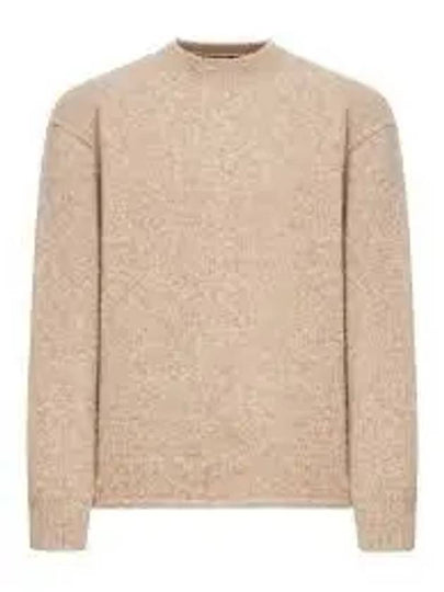 Le Pull Logo Crew Neck Alpaca Wool Knit Top Beige - JACQUEMUS - BALAAN 2