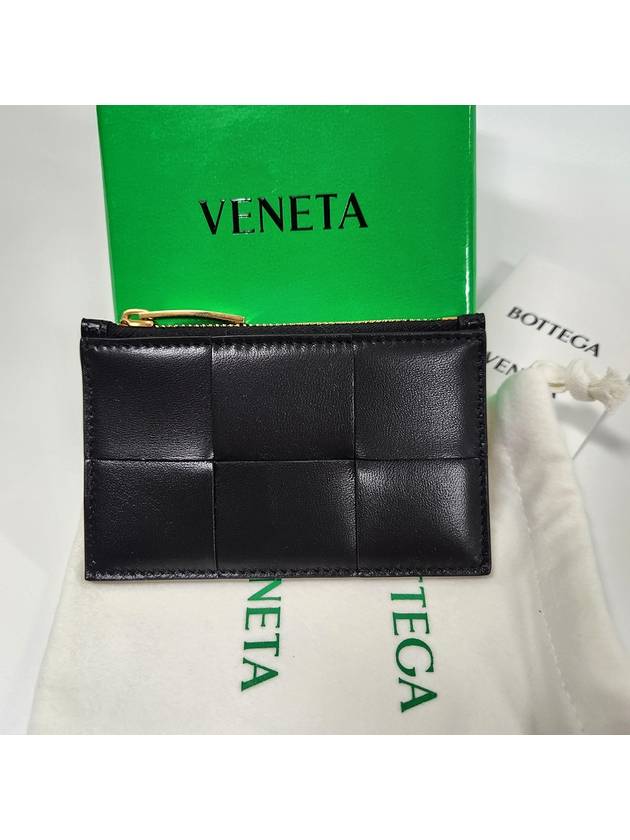 Intrecciato Zipper Card Wallet Black - BOTTEGA VENETA - BALAAN 3