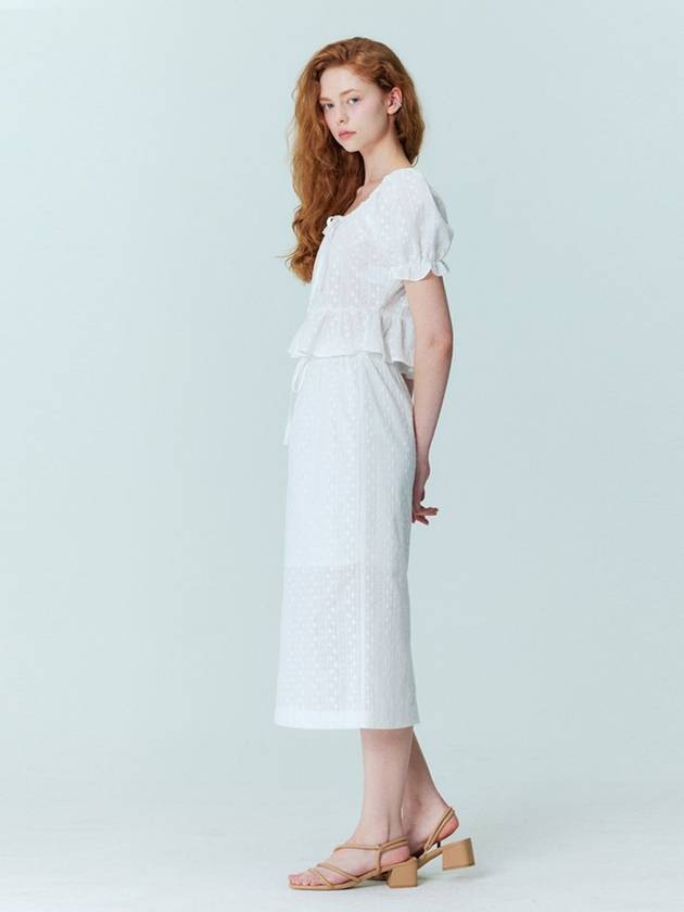 Flower embroidery H line long skirt_White - OPENING SUNSHINE - BALAAN 3