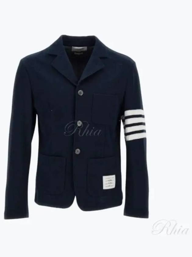 4 Bar Blazer Cotton Jacket Navy - THOM BROWNE - BALAAN 2