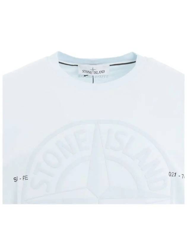 Block Logo Printing Short Sleeve T-Shirt Blue - STONE ISLAND - BALAAN 5