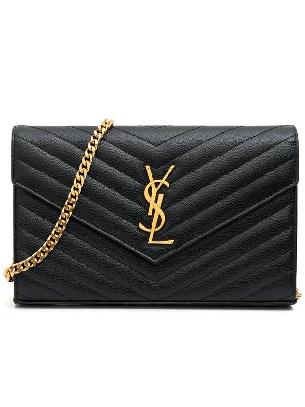 Monogram Matelasse Chain Shoulder Bag Black - SAINT LAURENT - BALAAN 2