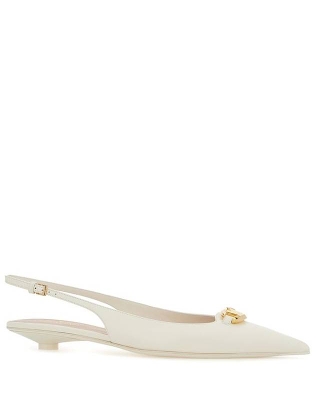 V Logo Bold Edition Sling Back Ballerina White - VALENTINO - BALAAN 3