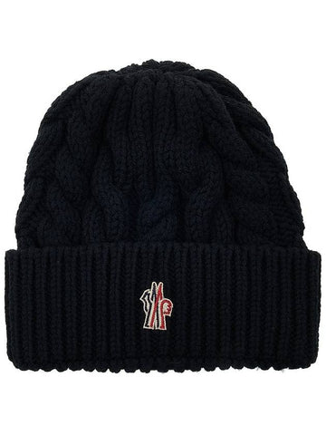 Grenoble Logo Patch Beanie 3B00014 M1172 999 - MONCLER - BALAAN 1