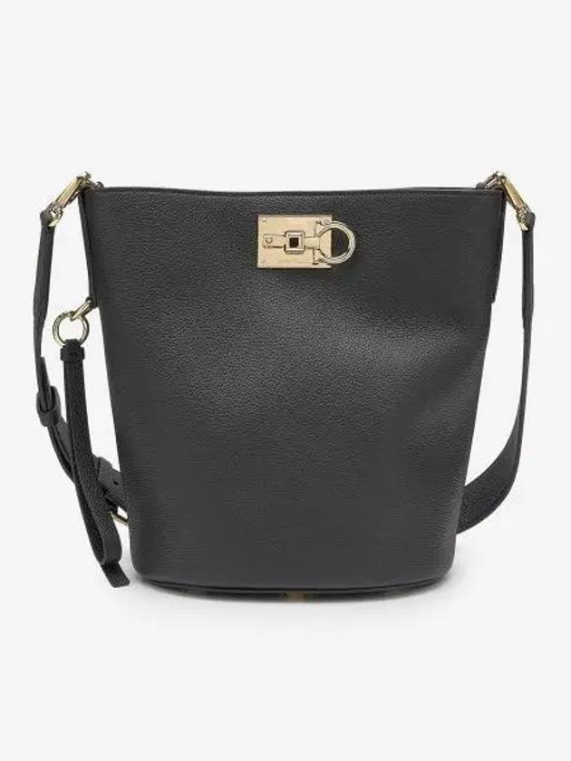 Gold Studio Bucket Bag Black - SALVATORE FERRAGAMO - BALAAN 2