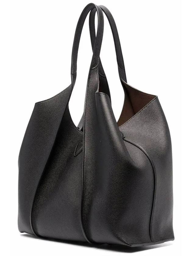 T Timeless Leather Medium Shopping Tote Bag Black - TOD'S - BALAAN 4