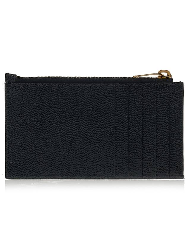 Monogram Fragment Zipper Card Wallet Black - SAINT LAURENT - BALAAN 4