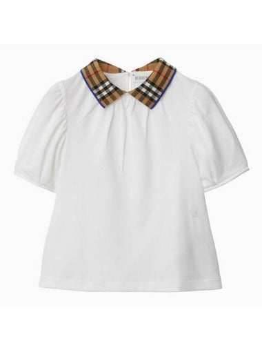 Kids Vintage Check Collar Blouse White - BURBERRY - BALAAN 1