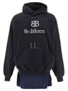 BB Logo Hoodie Black - BALENCIAGA - BALAAN 2