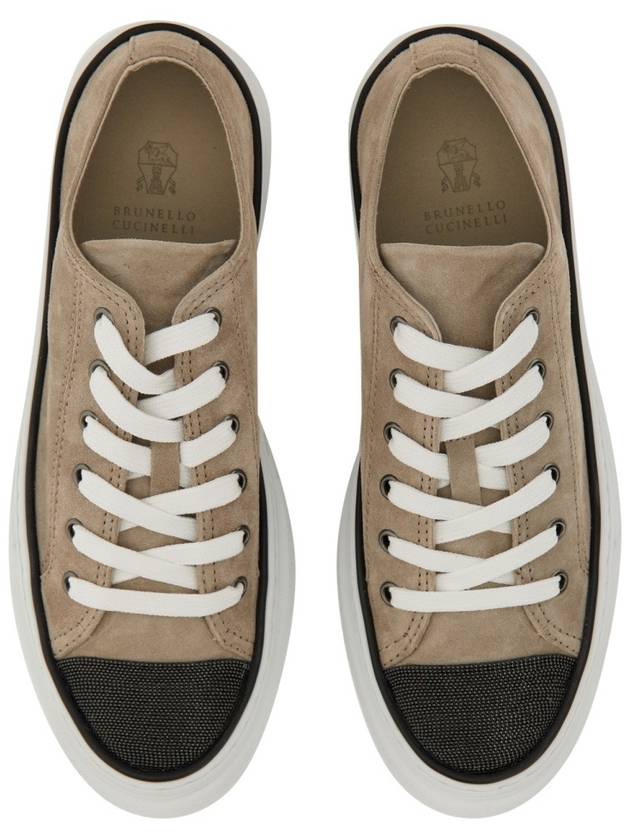 Suede Low Top Sneakers Beige - BRUNELLO CUCINELLI - BALAAN 8