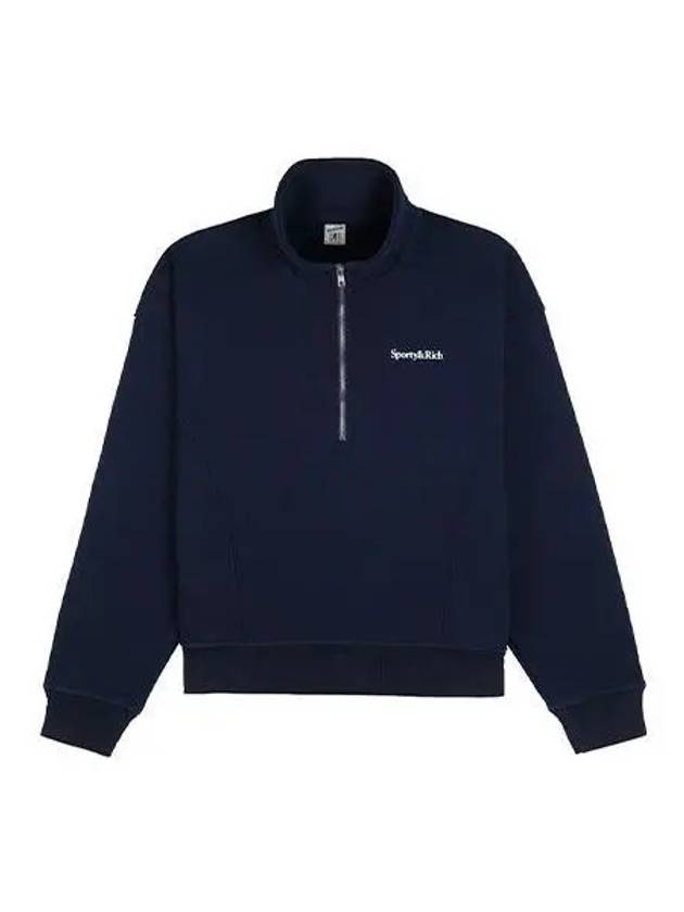 Sweatshirt New Healthy Quarter Zip up Navy - SPORTY & RICH - BALAAN 1