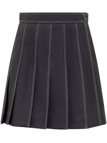 Short Pleated Skirt Navy - THOM BROWNE - BALAAN 1