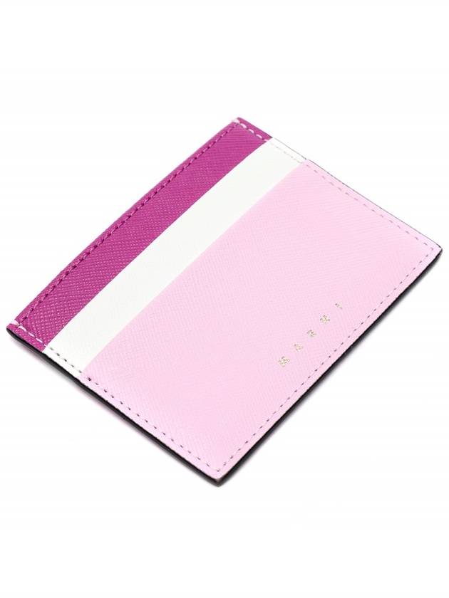 Saffiano Color Block Card Wallet Pink - MARNI - BALAAN 6