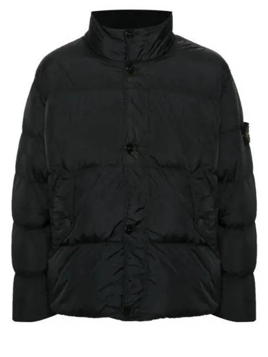 Garment Dyed Crinkle Reps Down Padding Black - STONE ISLAND - BALAAN 2