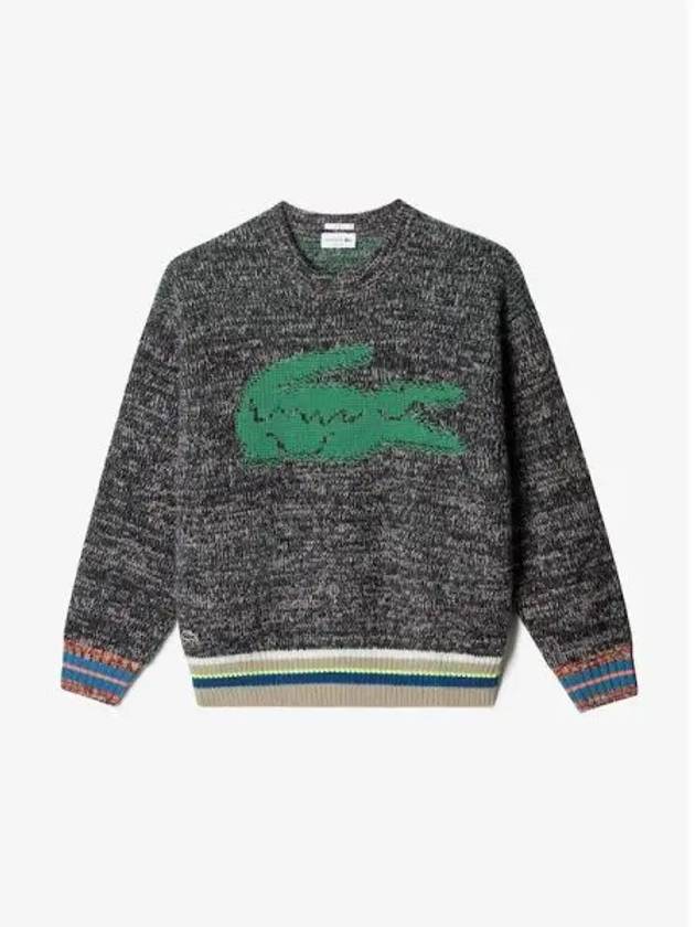 Men s Holiday Wool Blend Jacquard Big Croc Crew Neck Pullover Knit AH1780 53N 2CQ Domestic Product GQ2N24010822753 - LACOSTE - BALAAN 1