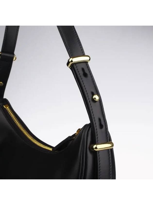 Arque Leather Shoulder Bag Black - PRADA - BALAAN 6