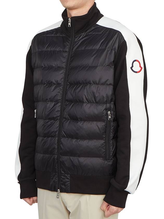 Logo Patch Nylon Padded Cardigan Black - MONCLER - BALAAN 4