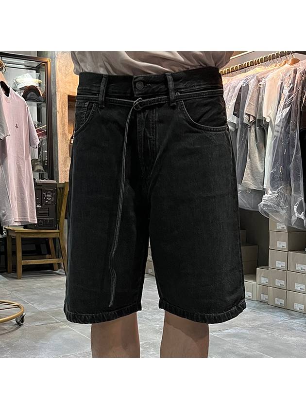 Men's Belt Denim Shorts Black - ACNE STUDIOS - BALAAN 3