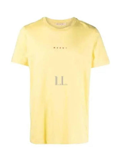 Classic Logo Print Cotton Short Sleeve T-Shirt Lemon - MARNI - BALAAN 2