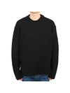 Crew Neck Wool Knit Top Black - TEN C - BALAAN 1