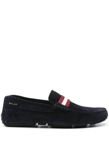 Perthy Suede Loafers Navy - BALLY - BALAAN 1