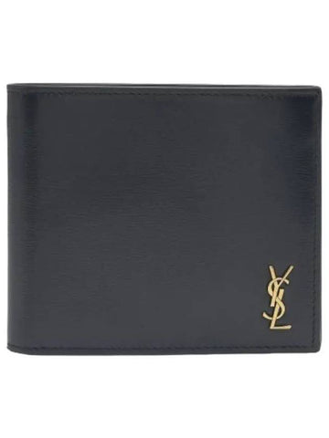 Tiny Monogram East West Half Wallet Black - SAINT LAURENT - BALAAN 1