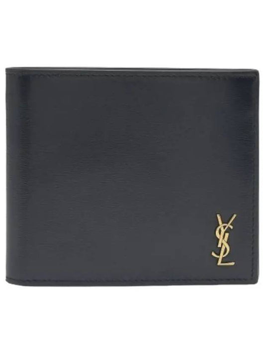 Tiny Monogram East West Half Wallet Black - SAINT LAURENT - BALAAN 1