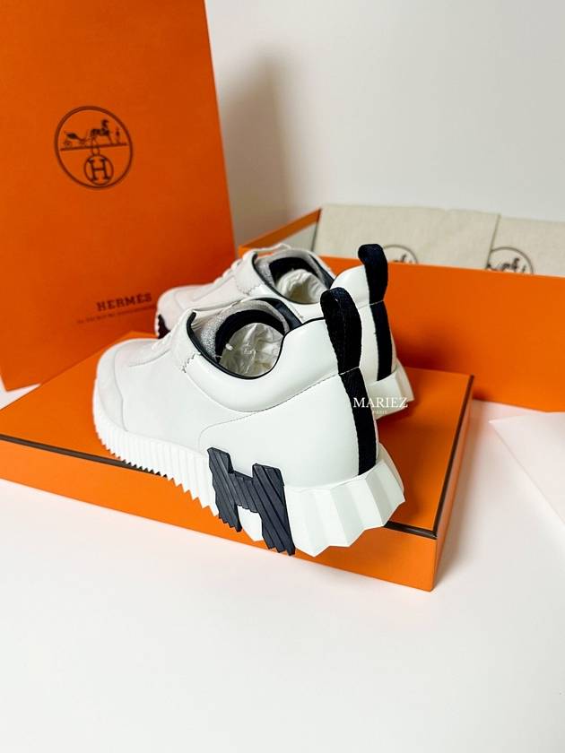 Bouncing Sneakers Calfskin Suede Goatskin Blanc - HERMES - BALAAN 3