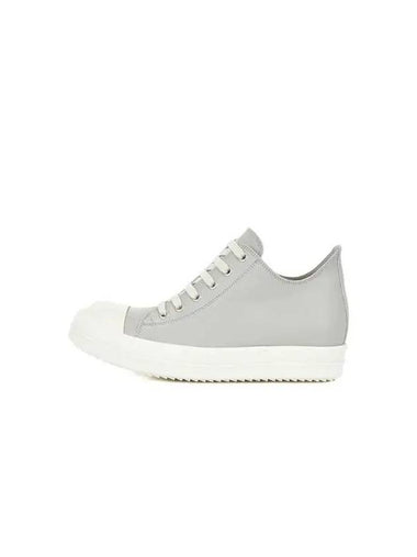 WOMEN LEATHER LOW TOP SNEAKERS GRAY - RICK OWENS - BALAAN 1