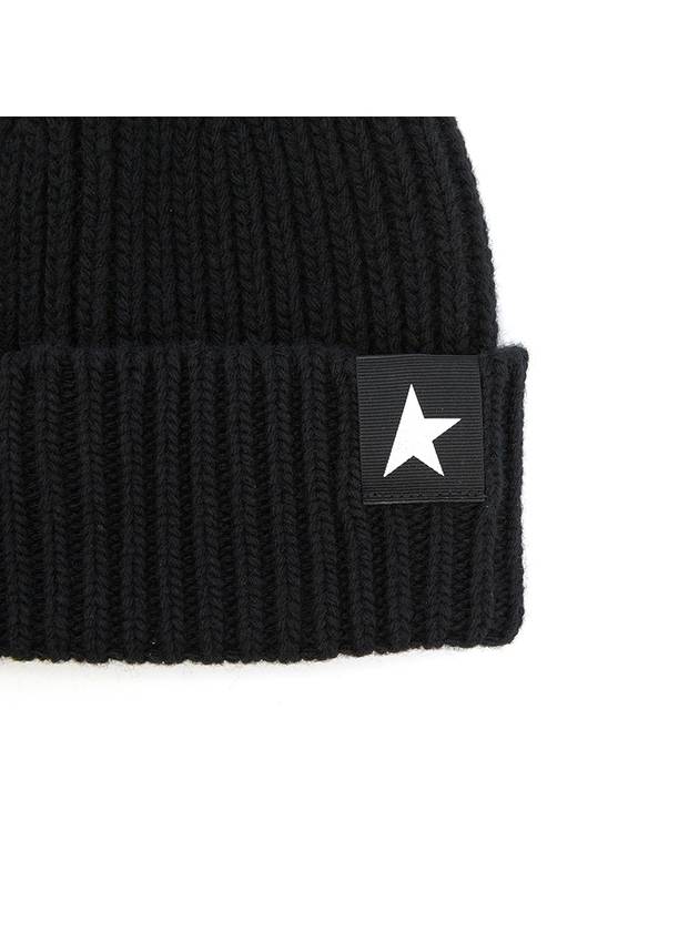 Star Logo Ribbed Wool Beanie Black - GOLDEN GOOSE - BALAAN 5