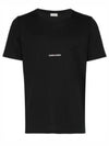 Men's Small Logo Short Sleeve T-Shirt Black - SAINT LAURENT - BALAAN 2