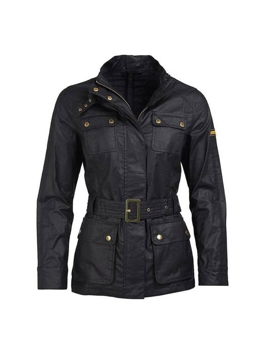 Bearings Leather Jacket Black - BARBOUR - BALAAN.