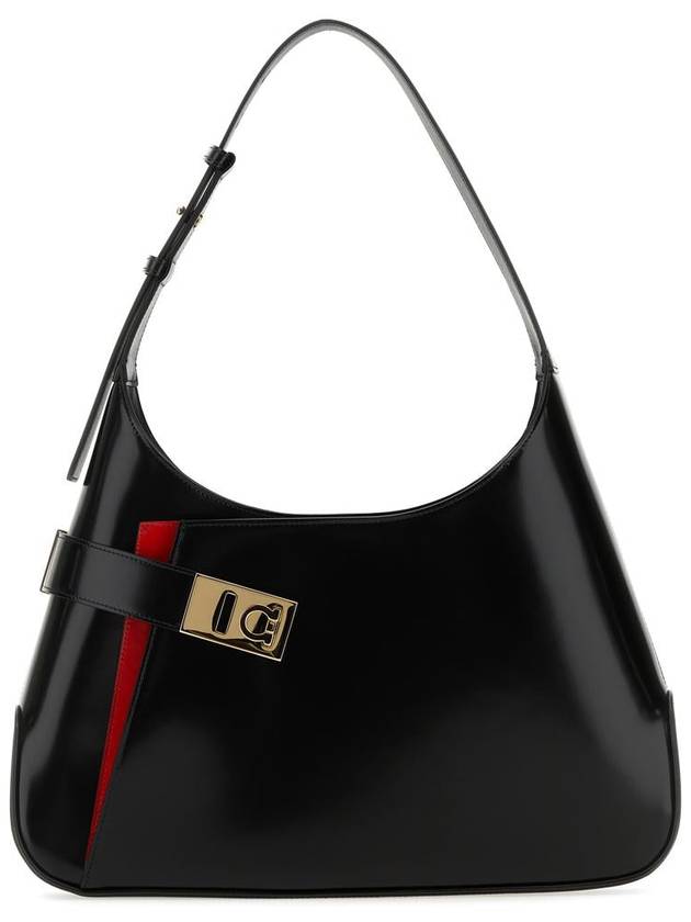 Calfskin Hobo Shoulder Bag Black - SALVATORE FERRAGAMO - BALAAN 2