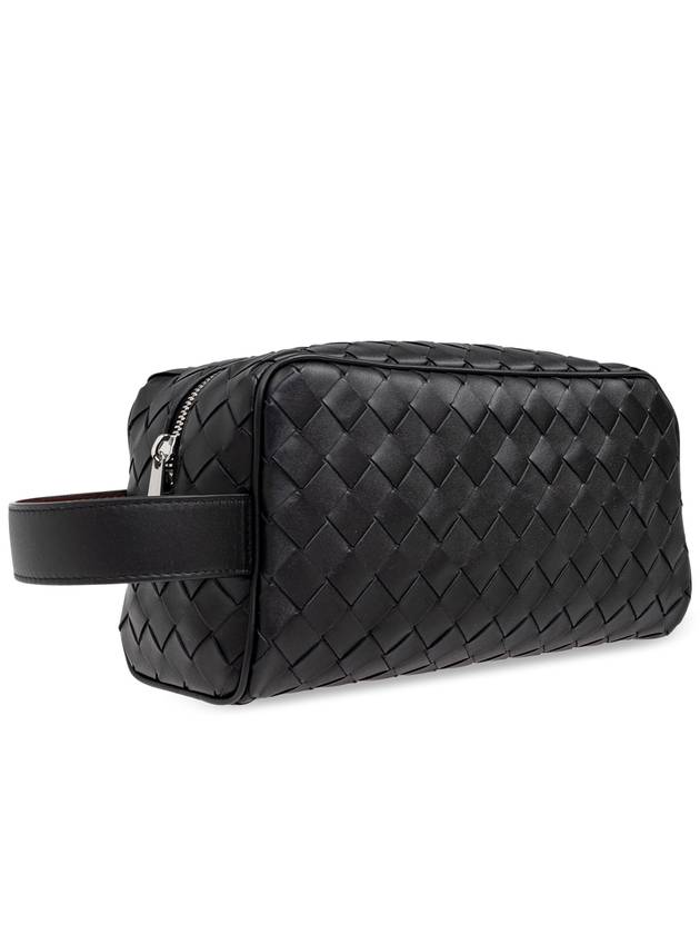 Bottega Veneta Toiletry Bag Intrecciato, Men's, Black - BOTTEGA VENETA - BALAAN 4