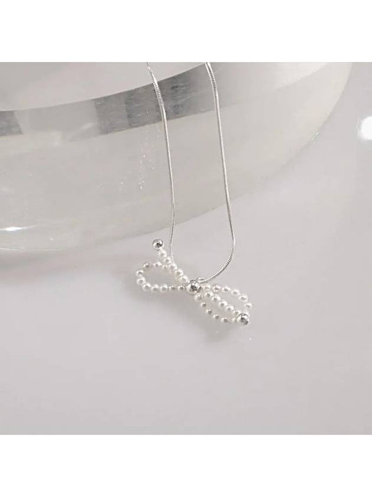 SILVER925 Pearl Pendant Ribbon Necklace - KELLY DONAHUE - BALAAN 2