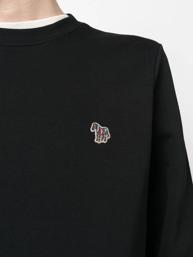 Zebra Patch Organic Cotton Sweatshirt Black - PAUL SMITH - BALAAN 5