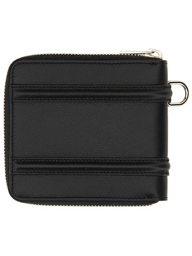 Zip Around Bill Foldo Leather Half Wallet Black - ALEXANDER MCQUEEN - BALAAN 3