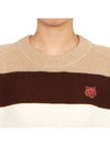 Women's Fox Head Comfort Stripe Knit Top - MAISON KITSUNE - BALAAN 6