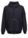 Men's Garment Dyed Crinkle Reps Recycled Nylon Primaloft TC Hooded Jacket Navy - STONE ISLAND - BALAAN 2